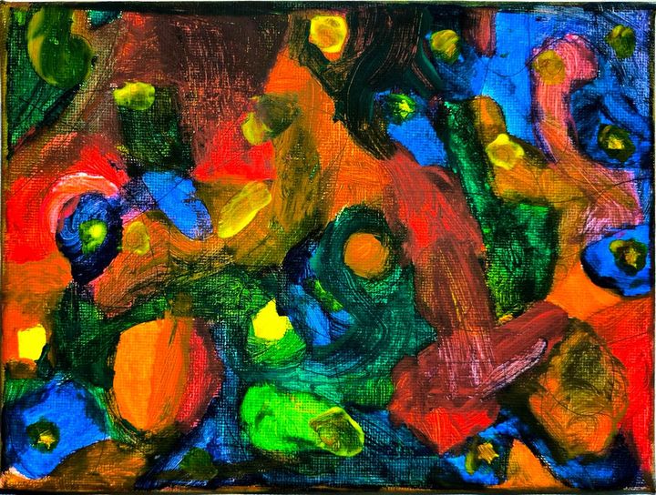 Painting on canvas by naquuuu, painted at a coffee shop in Tebet